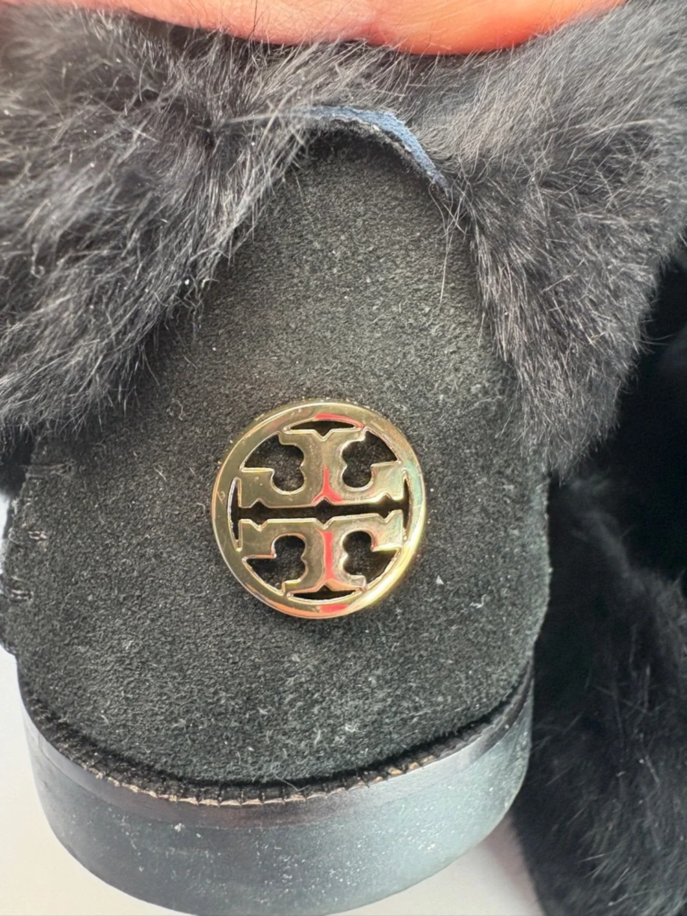 Tory Burch Aberdeen Fur-Lined Suede Slipper Size‎ 11